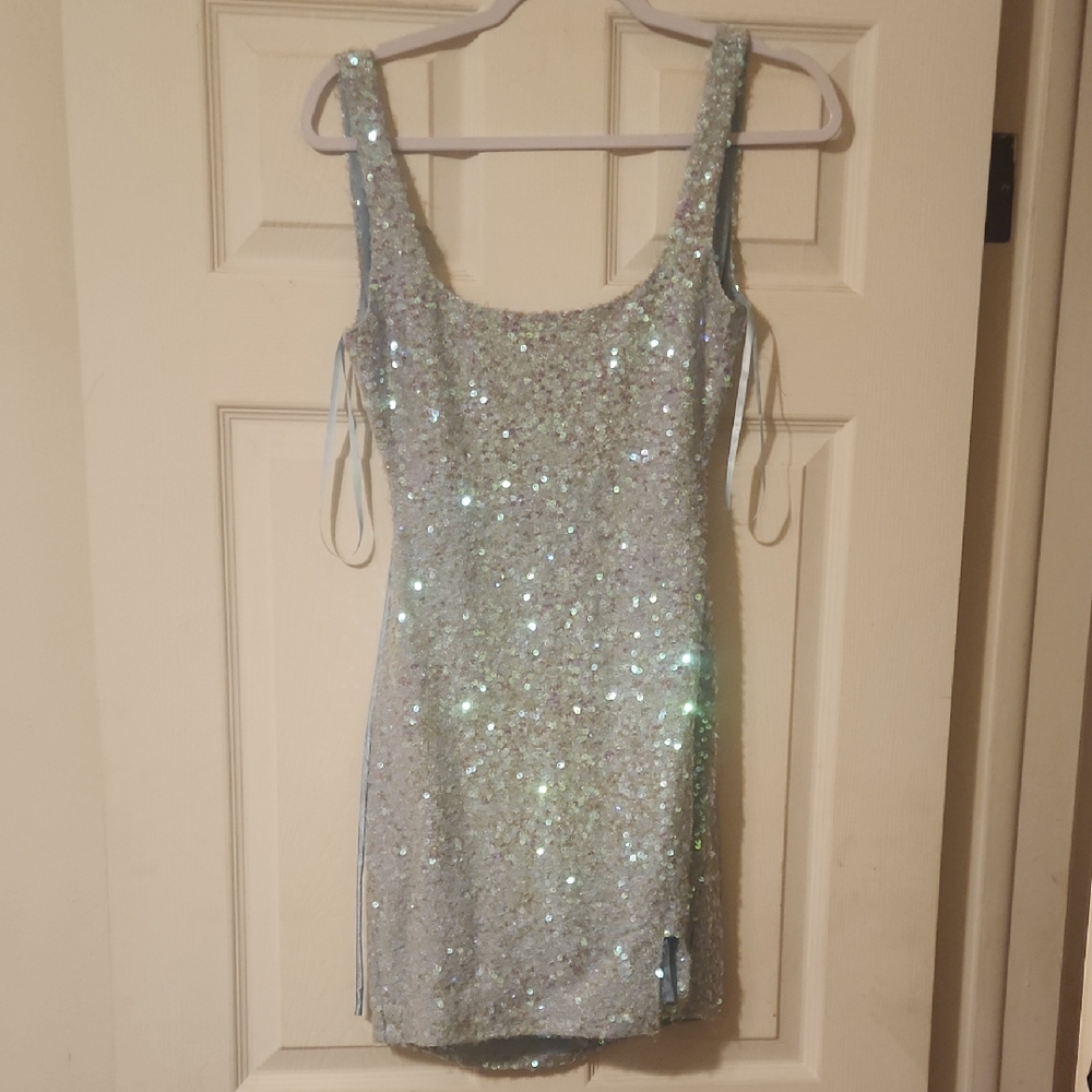 Jump Silver Sequin Mini Dress